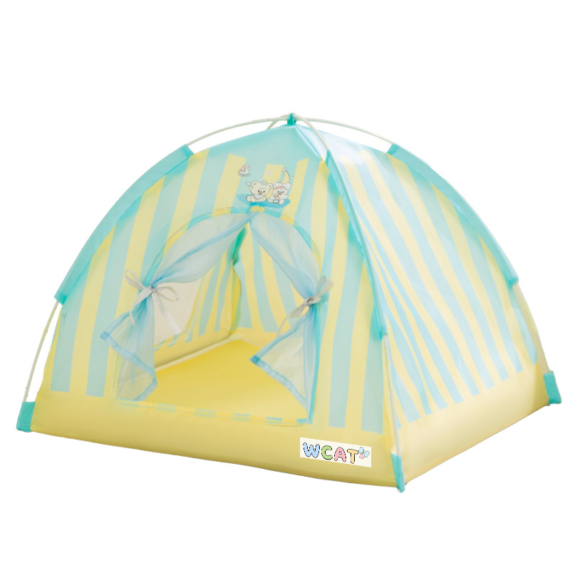 Primavera y verano ventilación fresca tienda de perros para mascotas desmontable y refrigeración perros y gatos a prueba de agua a prueba de mosquitos perros pequeños y medianos