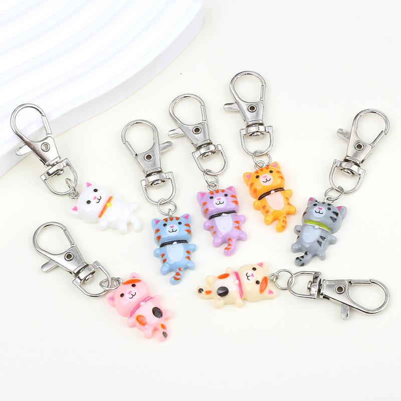 インホット販売かわいい猫キーホルダー漫画動物猫ペンダント DIY 樹脂アクセサリー招き猫ペンダントペンダント|undefined