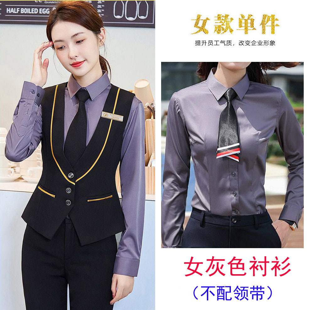 Рубашка женская серая с длинными рукавами 38 юаней