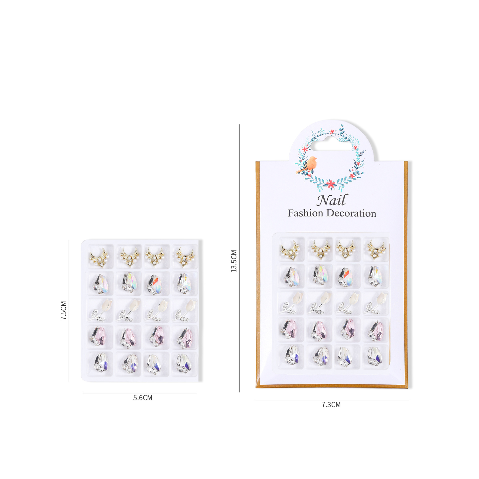 Especial transfronterizo para uñas mixtas, joyería de aleación, arco de cristal, pila de diamantes, accesorios de decoración de uñas tridimensionales al por mayor