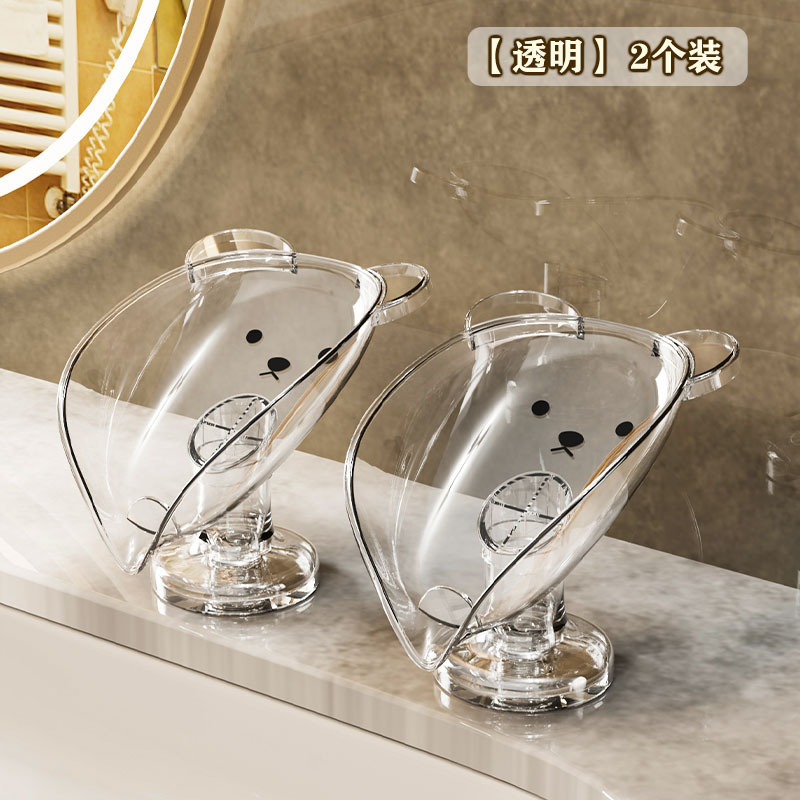 Contador de drenaje sin agujeros caja de jabón doméstica ventosa caja de jabón de lujo ligero estante de jabón de baño estante de almacenamiento de baño