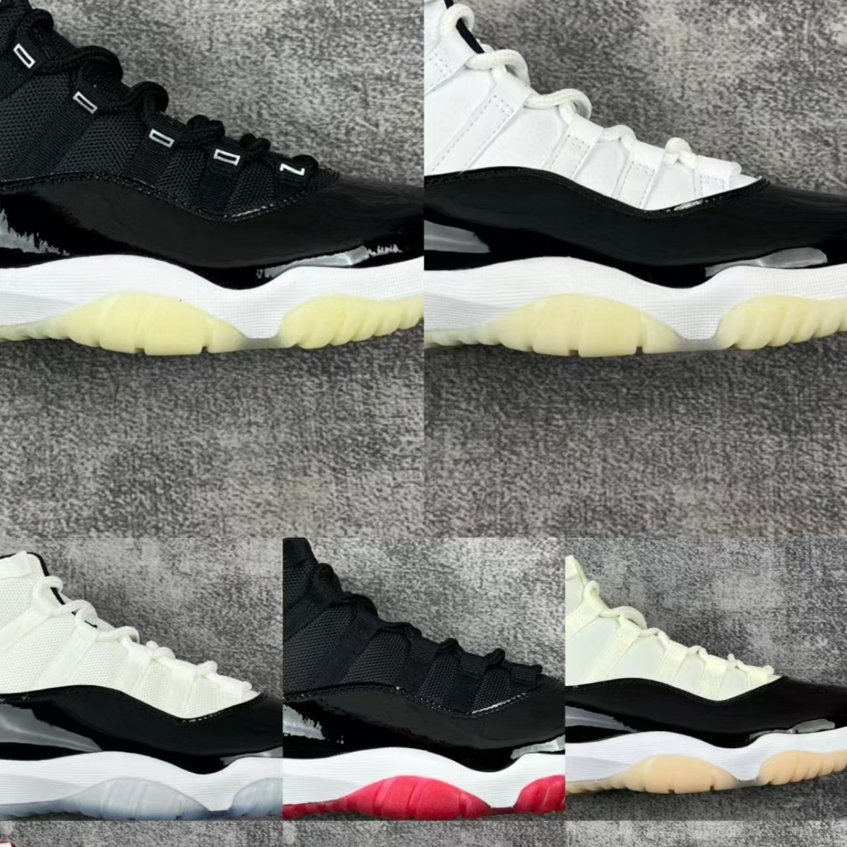 1: 1 original en el extranjero Jordan AJ11 verdadero cojín de carbono con amortiguación inferior 48.5 zapatillas de baloncesto masculinas y femeninas image 4