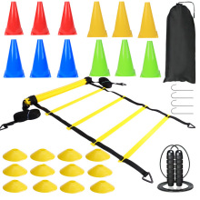 敏捷梯套装足球训练梯标志碟标志桶障碍桶跨栏架足球体能训练器材