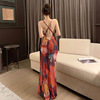Southeast Asia Slim Fit Pure Desire Lace Perspective Sexy Open Back Holiday Dress