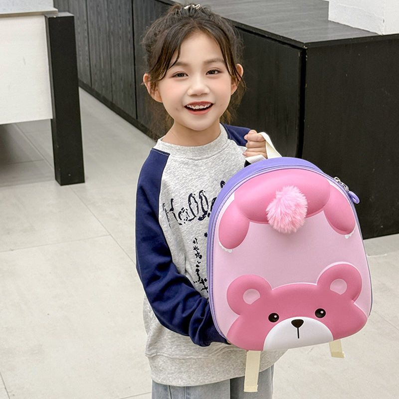 Cute oso niña jardín de infantes mochila de dibujos animados bebés transpirables niños 3 años de edad 5 años de edad mochila preescolar