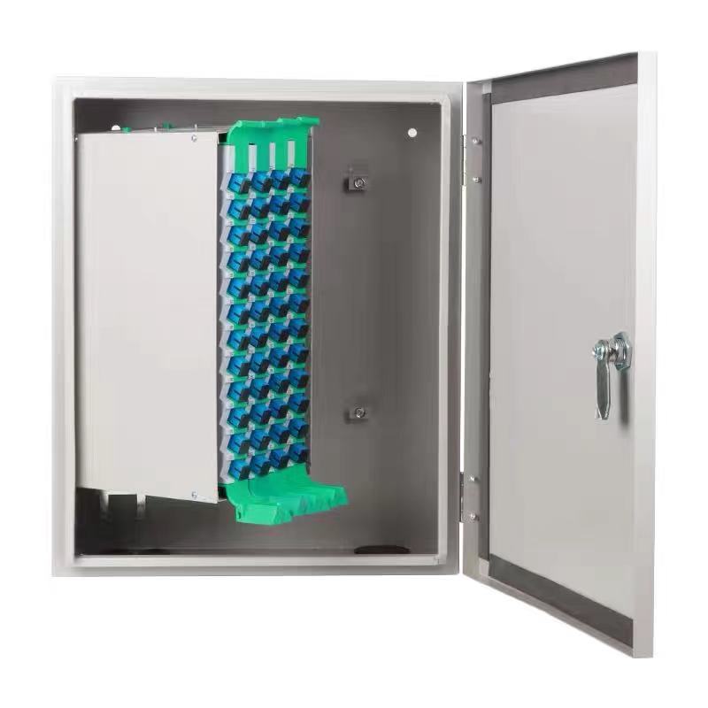 加厚镀锌钢板 48芯光缆交接箱满配光交箱48口芯壁挂箱 光缆交接箱