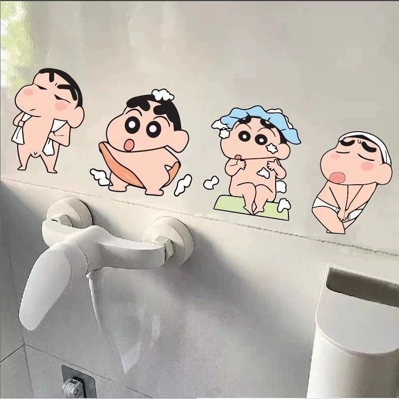 [Модернизированная модель] карандаш Шин-тян мультяшная наклейка на стену стикер для ванной комнаты стикер для туалета плитка для туалета дома водонепроницаемая наклейка