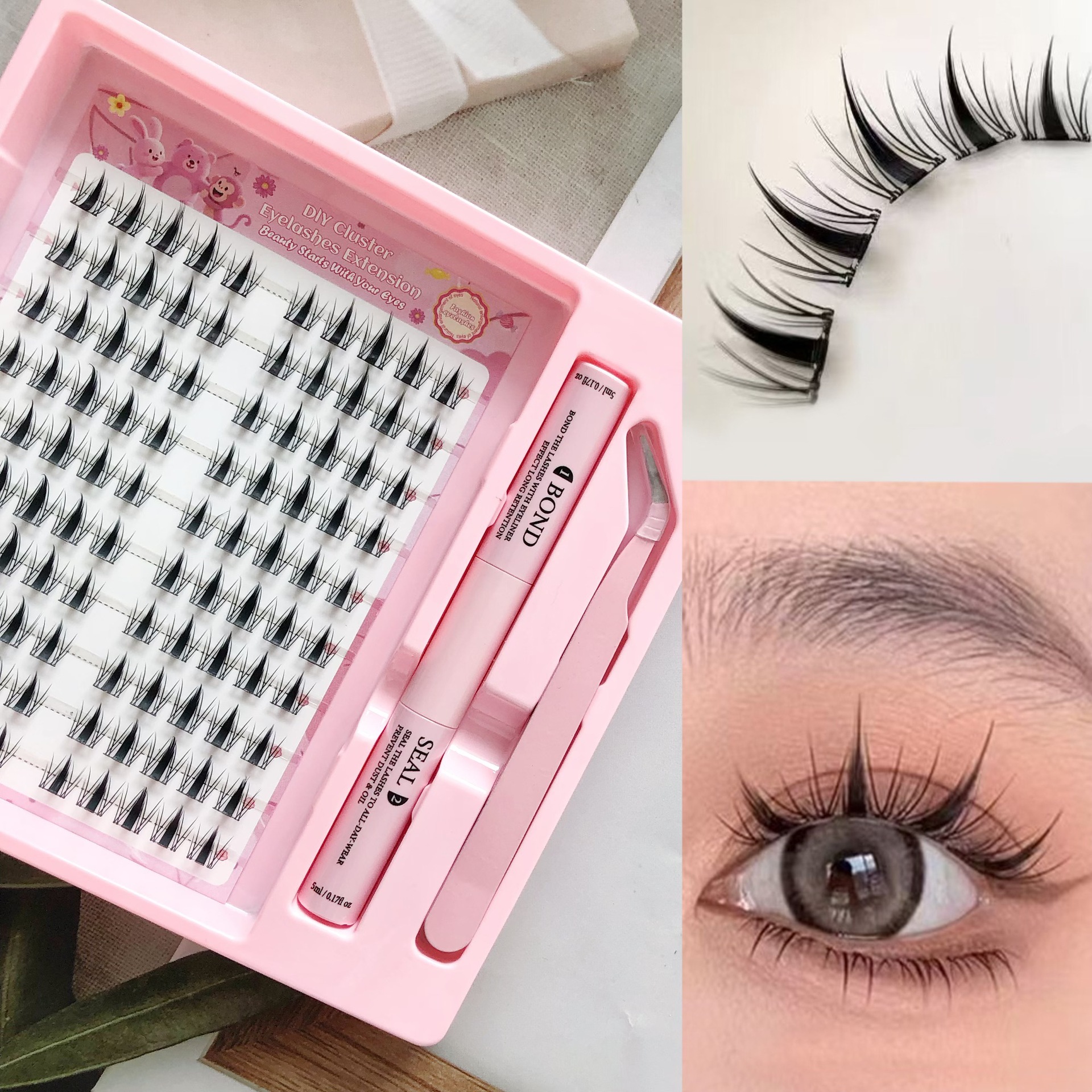 Conjunto de pestañas falsas transfronterizas de gran capacidad Barbie conejo de apariencia natural atmósfera animada sensación de pestañas falsas perezosas