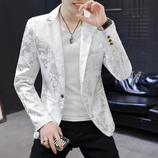 2022 Suit Men's Jacket Korean Style Internet Celebrity Handsome Single Top Slim Spring Autumn Small Suit Men's Casual Suit Trendy