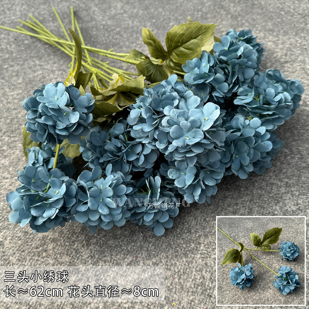 Haze azul decoración de la boda flor de seda flor Hotel fotografía flor de la pared arreglo floral Yingbin distrito Camino de plomo flor artificial