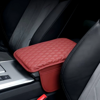 Armrest box pad Car Armrest Cushion, Car Central - thin-side-pockets-burgundy