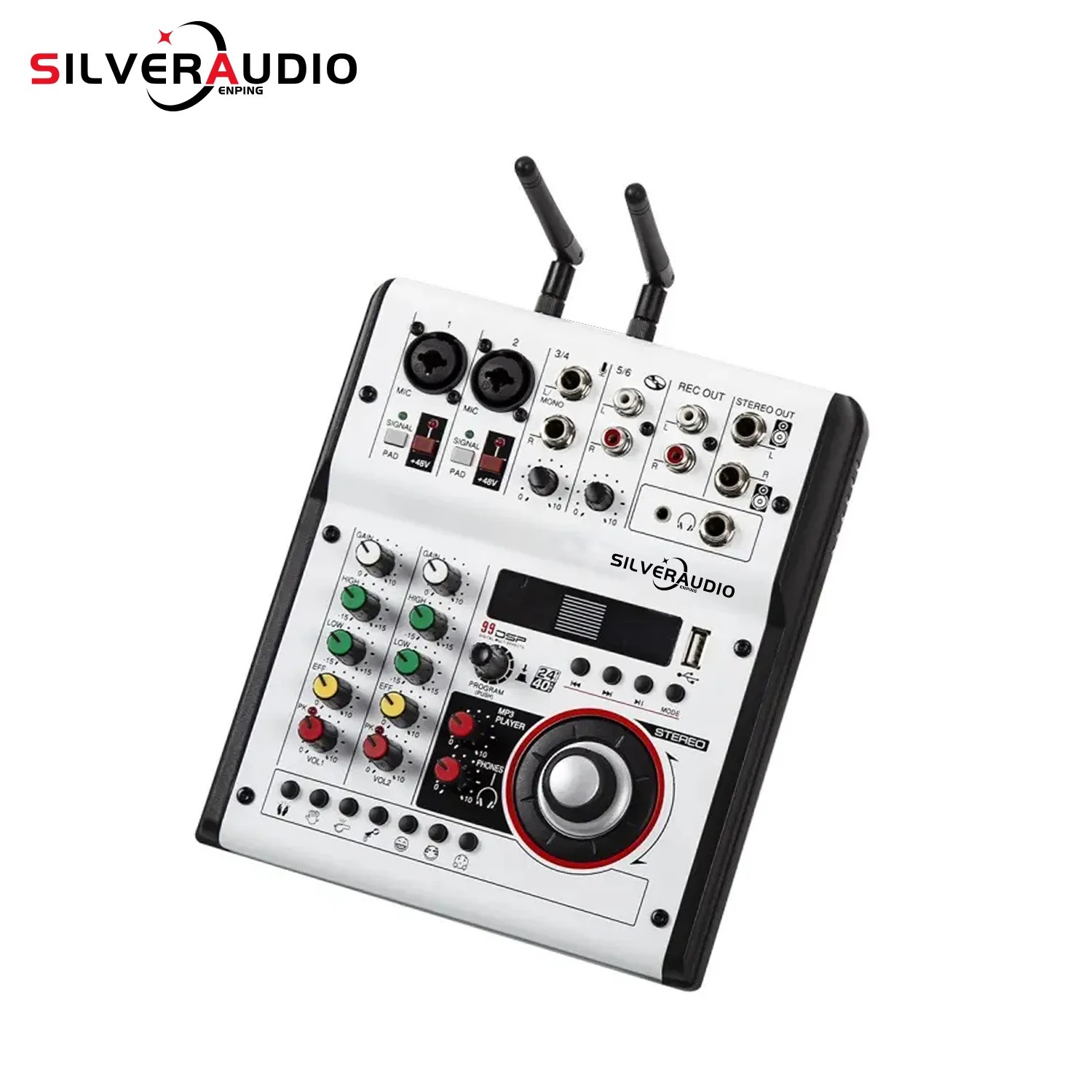 (2개) GAX-G06 미니 4 웨이 핸드 헬드 믹서 다기능 블루투스 USB 트레몰로 휴대 전화 컴퓨터 녹음 노래방