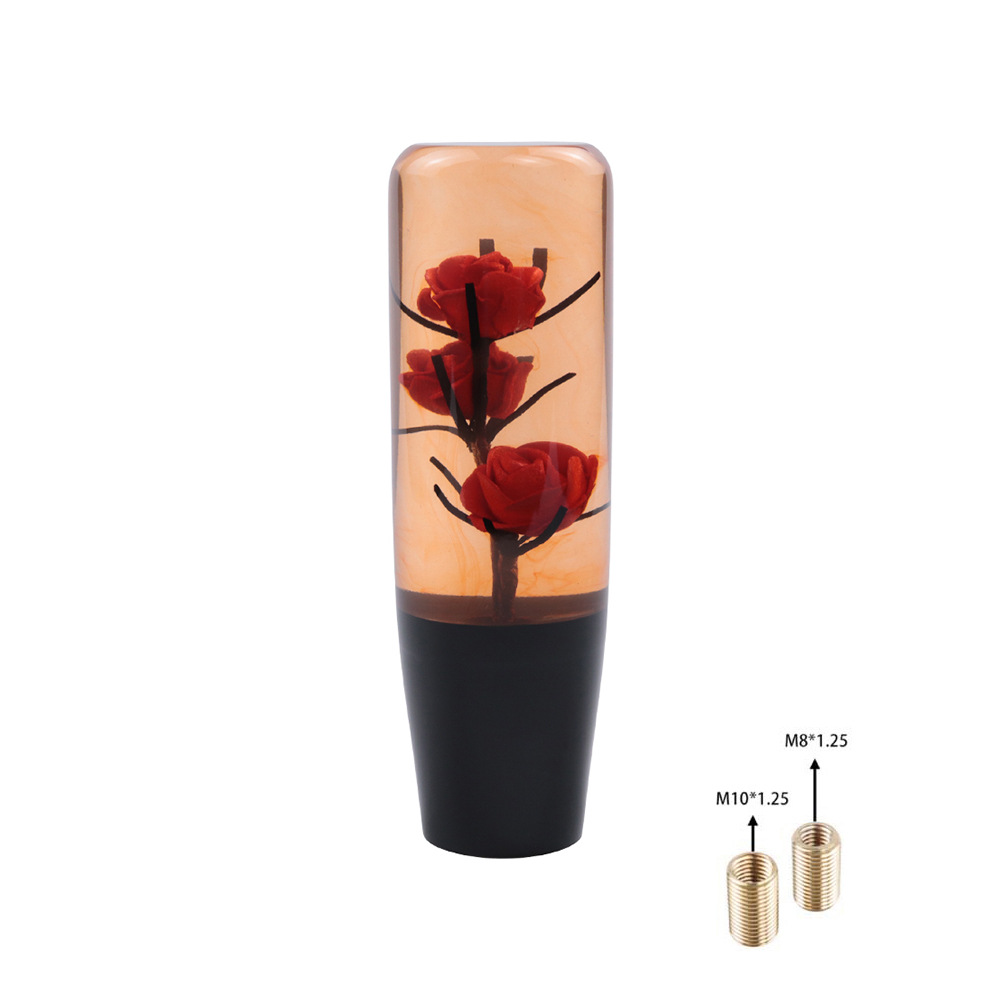 Car modification universal acrylic personality crystal rose gear head shift manual gear shift lever head