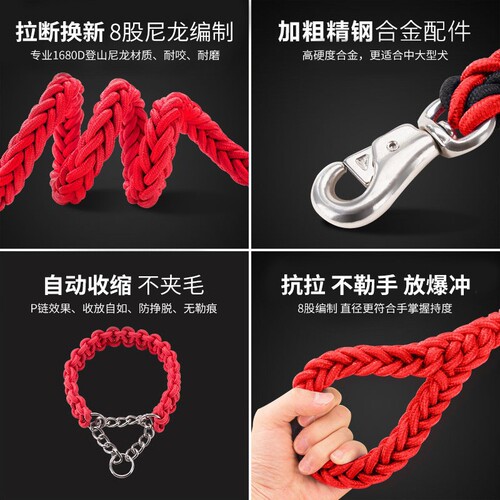 Big dog twist leash dog chain medium and large dog golden retriever Labrador p chain dog walking rope pet supplies