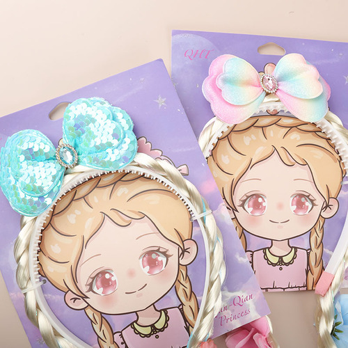 Rapunzel wig braid headband prom dress flower crown children flower wig braid manufacturer wholesale