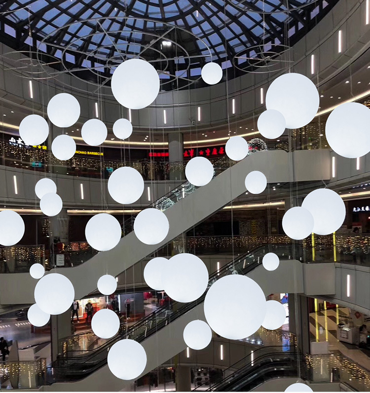 led圆球吊灯户外防水创意餐厅酒店吊球灯具商场中庭装饰球形挂灯-阿里巴巴