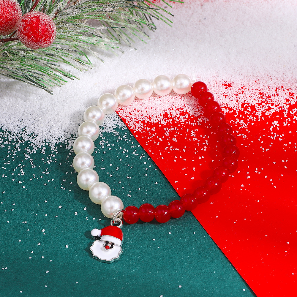 Fashion Santa Claus Beaded Womenu0027S Bracelets 2 Pieces