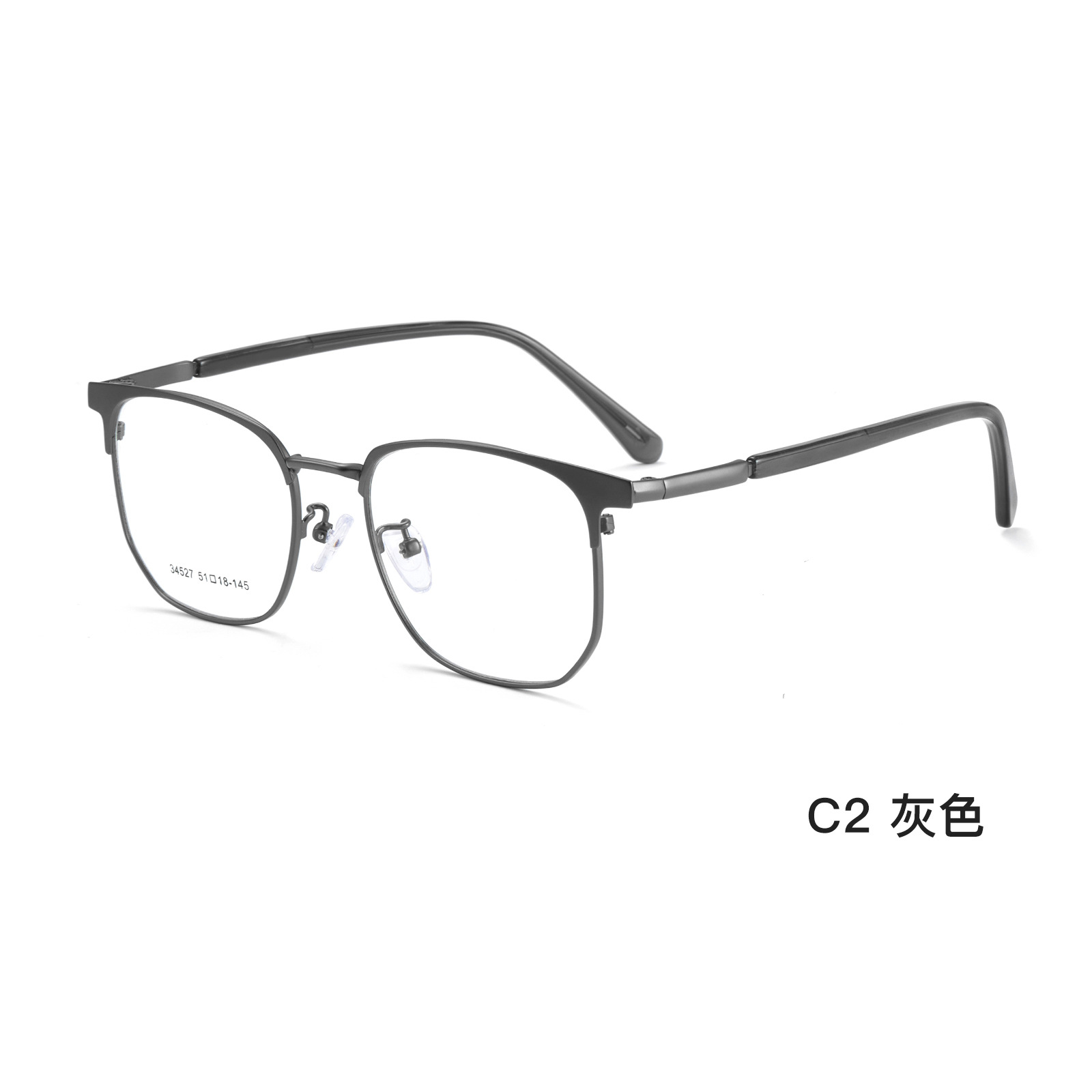 Luz simple novio negro seda negocio aleación ceja marco gafas marco flexible gafas Piernas Sin clip de la cara puede coincidir con la miopía Danyang lote