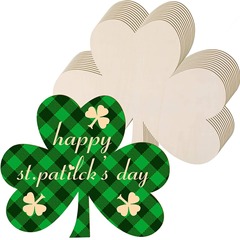 Cross-border St. Patrick's Day unfinished wooden shamrock wall decoration wooden DIY craft