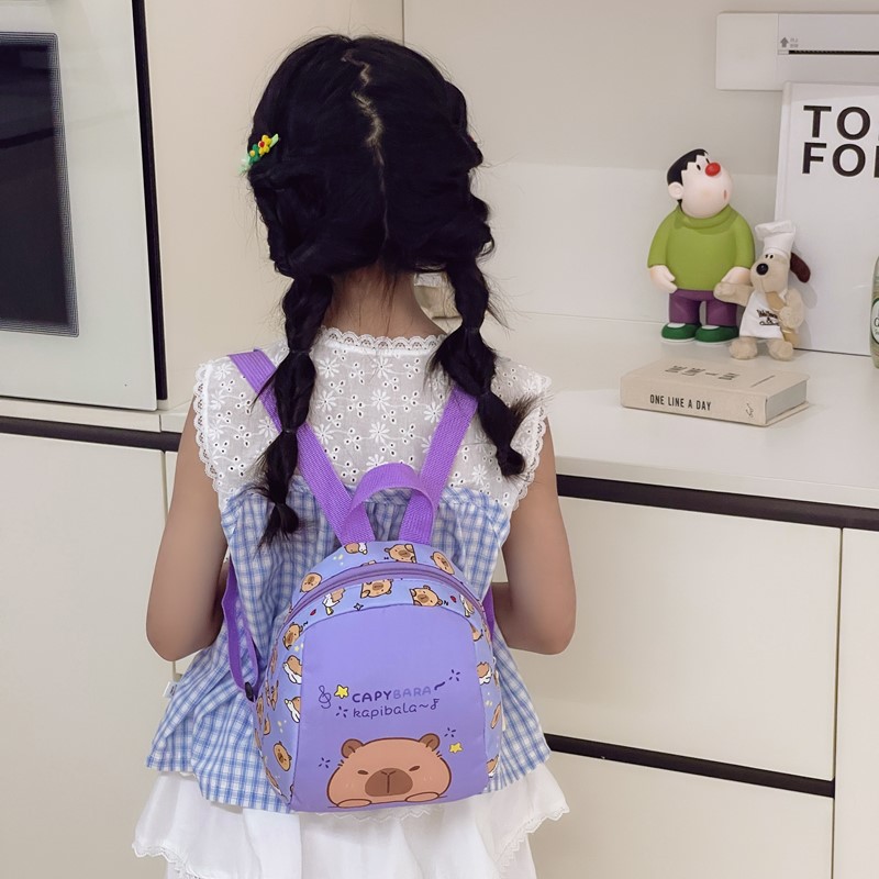 2025 nueva mochila infantil Capibala mochila para niños y niñas caricatura encantadora mochila escolar de moda