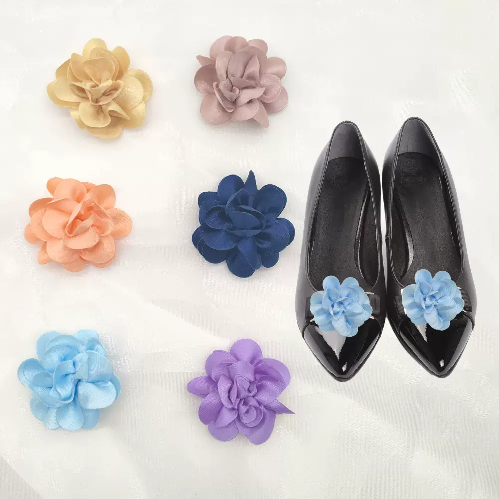 新款韩版鞋尖配饰鞋花可拆卸婚礼diy涤纶丝带服装辅料手工小花