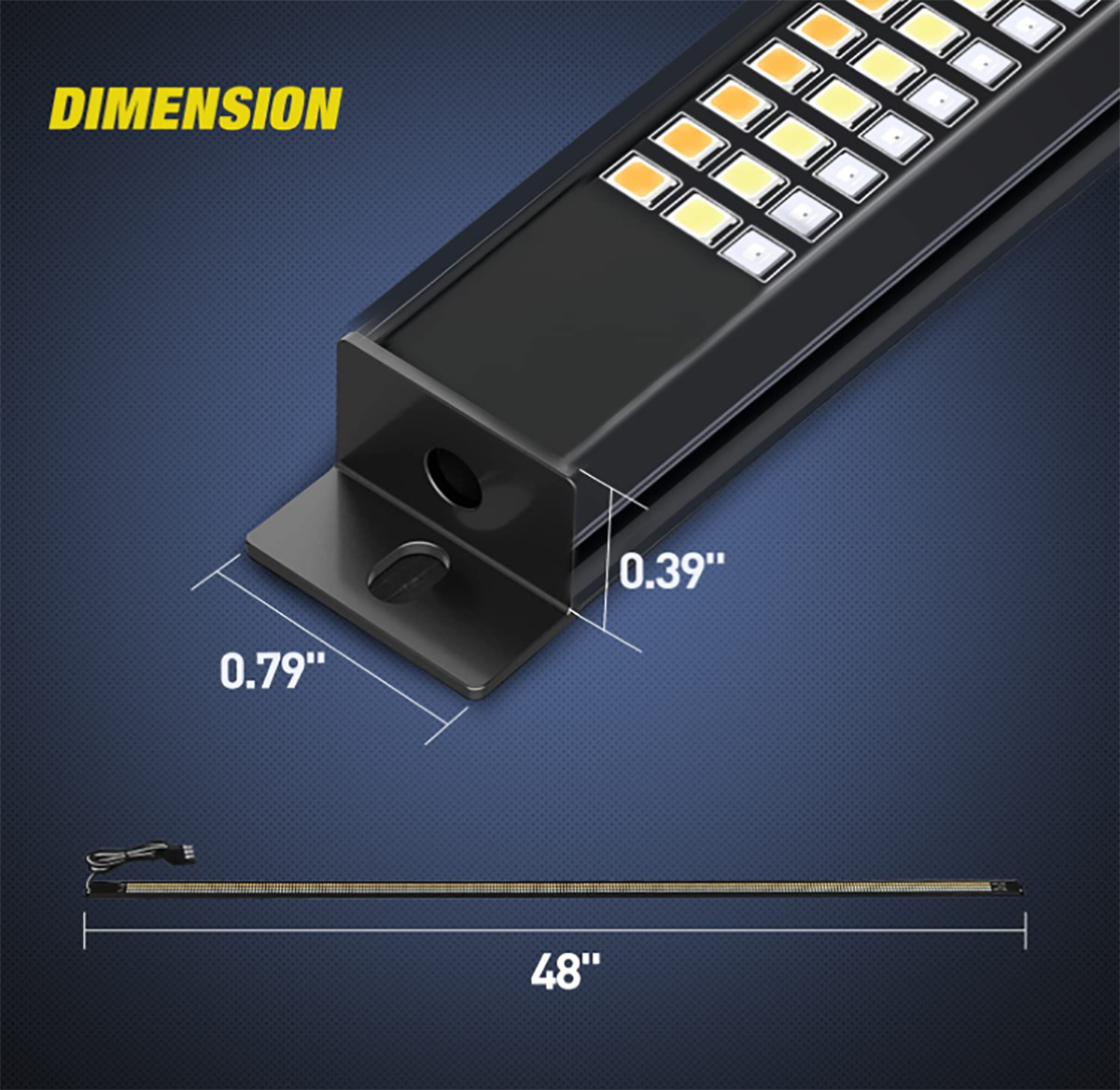 Tail Light Signal Lamp 60inch 1.5m Pickup Truck Hard Light Bar Three-Row Running Water Flow Turn Signal Brake Reverse Light