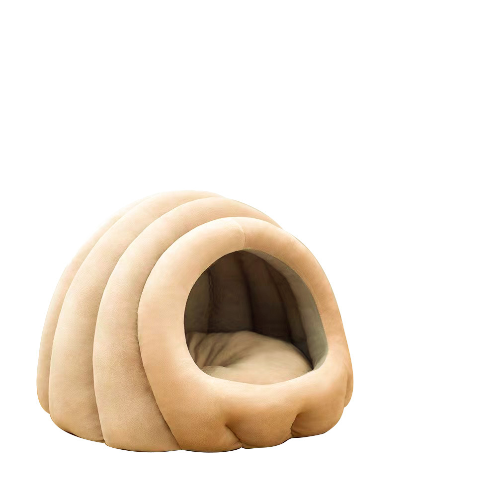Cama para gatos Caterpillar, adecuada para todas las estaciones, diseño completamente cerrado, cama con forma de casa para mascotas, cama para perros resistente a mordeduras, gruesa y cálida.