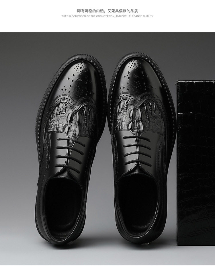 Giày da nam da bò thật kiểu Oxford Brogue Anh, đế thấp, dây buộc, dễ phối đồ công sở và đi tiệc cưới — Màu nâu, Màu đen, Màu đen lót nhung chi tiết 20