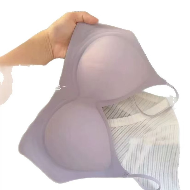 日本无痕简约小胸聚拢内衣女收副乳固定杯一片式透气不空杯文胸|undefined