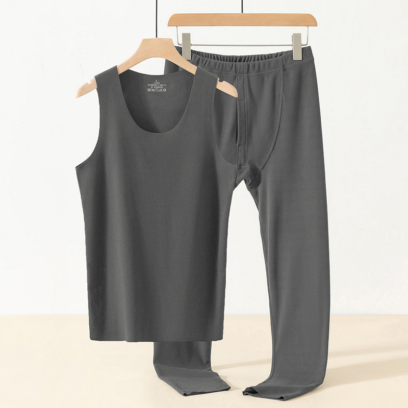 Double-sided velvet seamless underwear men's suit winter warm and hot autumn clothing long johns bottoming wear camisole