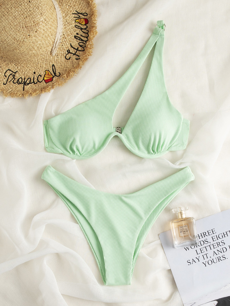 Bra&Panty Set Bra Category Women's Solid Color 2 Piece Set Bikinis
