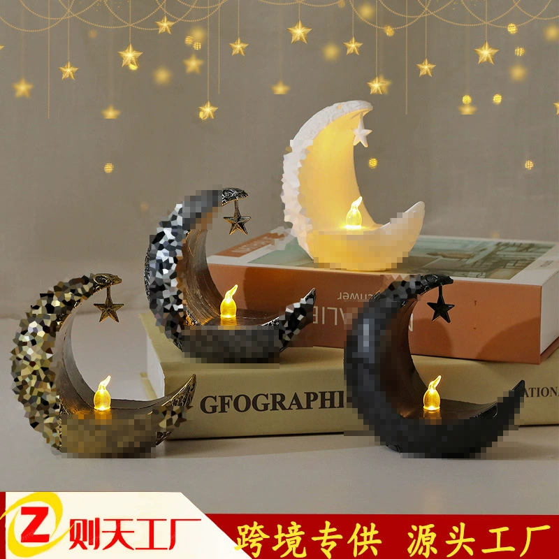 Трансграничные новые звезды и лунные подсвечники ближневосточные фестивальные украшения аравийские фонари электронные свечи огни ветряные огни