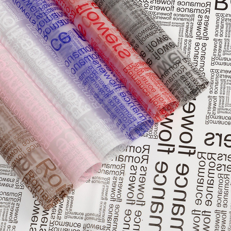 Fábrica de fiestas de flores al por mayor en inglés diseño de papel de embalaje de flores semipermeable de niebla florista artículos de paquete de papel