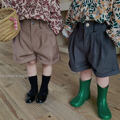 Jiaye Children's 2024 Spring New Children's Suit Shorts Men's and Women's Baby Forest Style Retro Style Medium Pants Five-quarter Pants