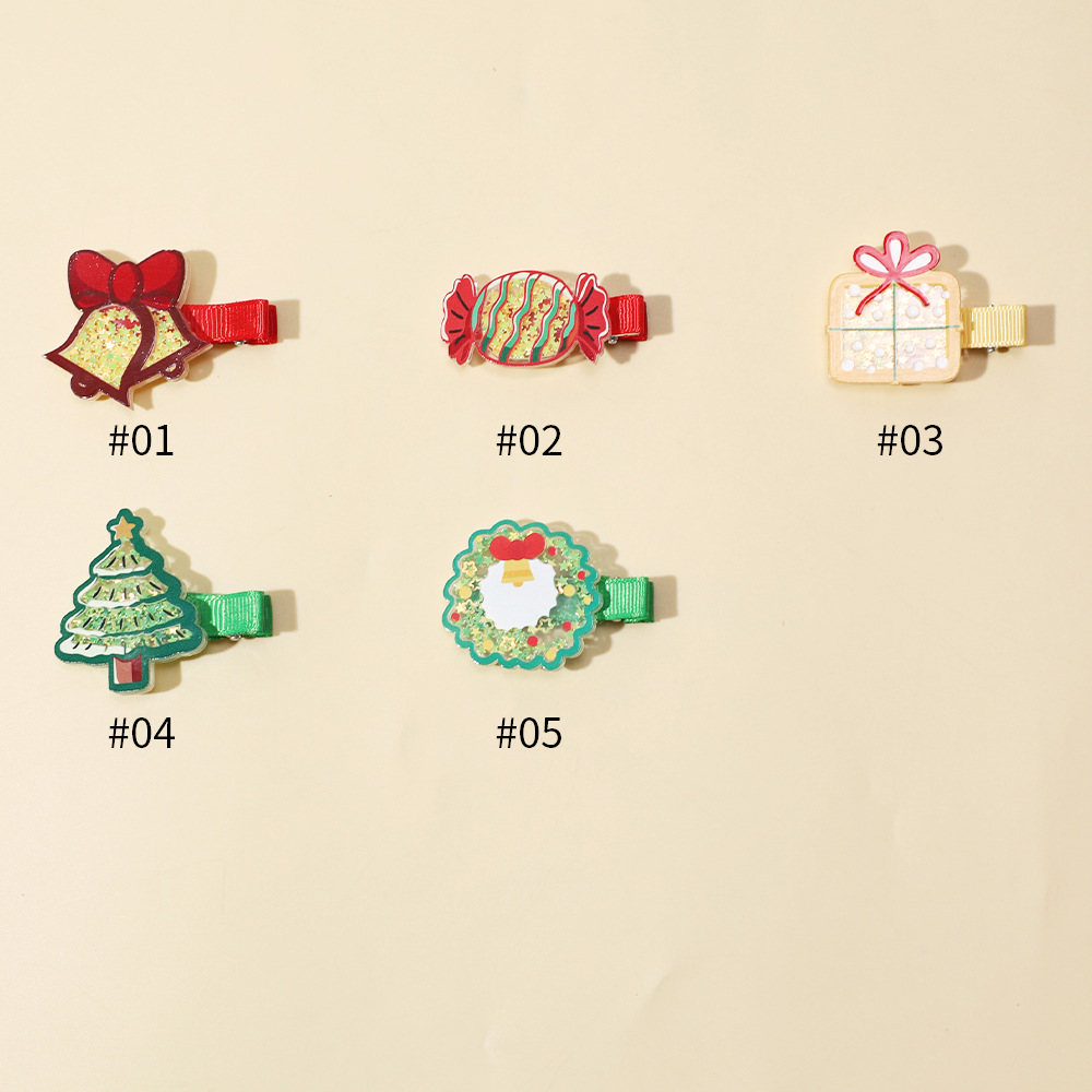 Regalo di Natale Accessori per capelli per bambini Fermaglio per capelli a forma di albero di Natale con motivo a cartoni animati per bambine_voghion.com