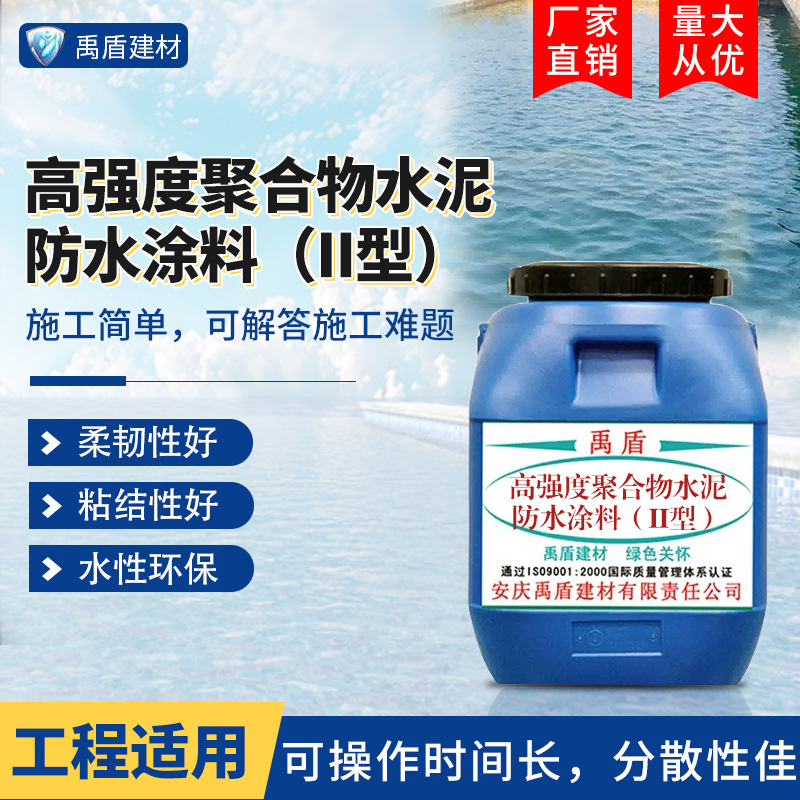 高强度聚合物水泥防水涂料（II型）直销粘结耐腐蚀菌群水池垃圾厂