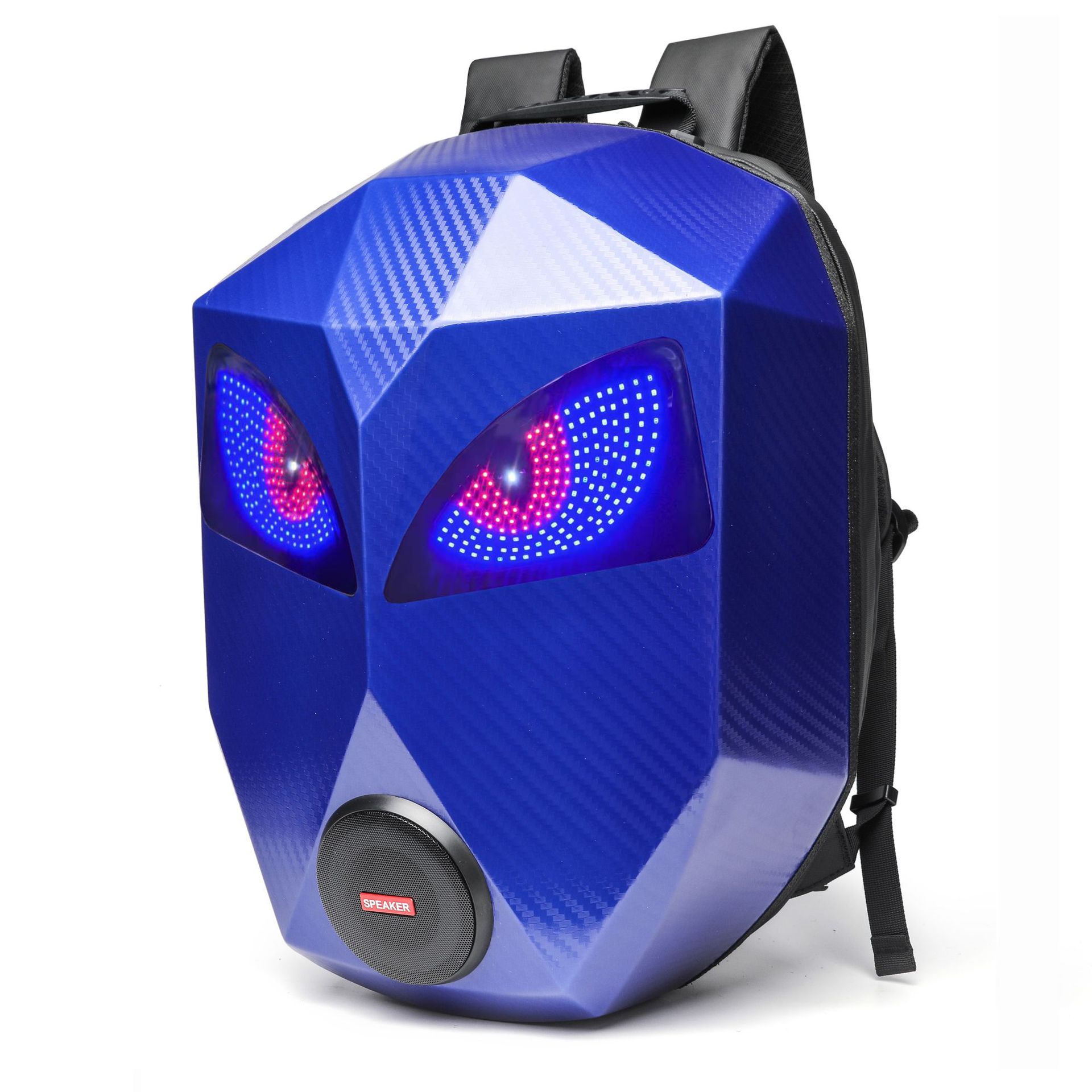 Caja de altavoces LED para montar mochila para motociclistas, material de PC esencial poliéster EVA forro de poliéster gran espacio