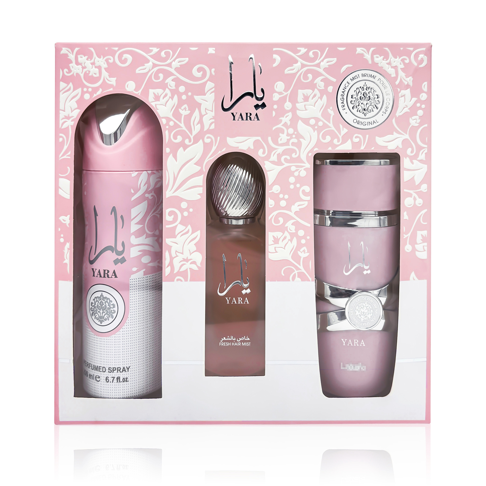 Ventas transfronterizas calientes Yara caja de perfumes Lattafa perfumes de Oriente Medio conjunto de perfumes para mujeres árabes