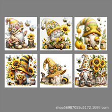 亚马逊热卖侏儒5D手工魔方钻石画 圣诞圆钻满钻diy装饰画厂家批发