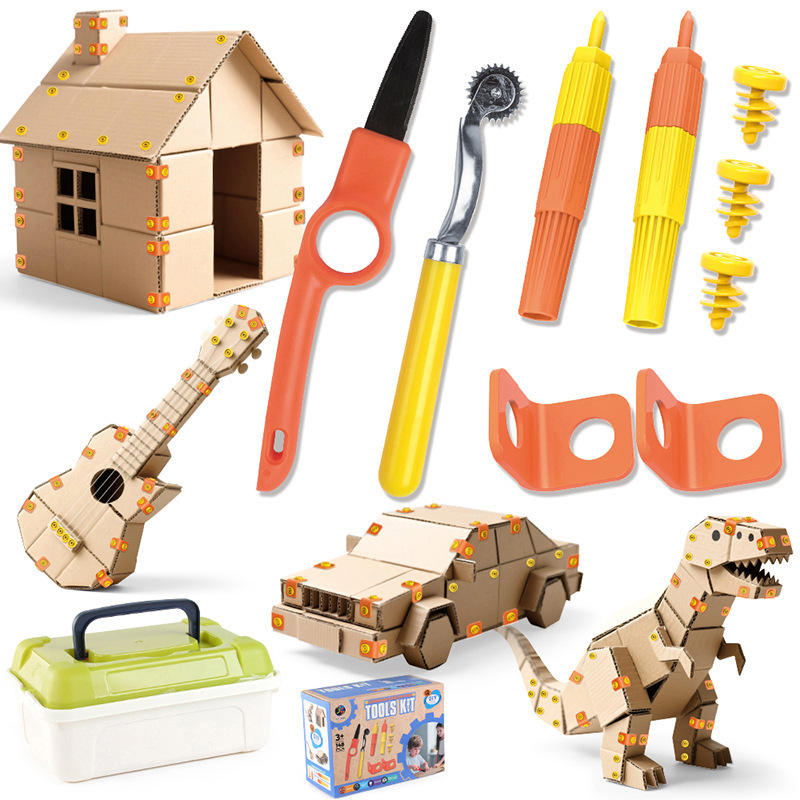 Manufacturer's Supply Kidsren's Science and Education Educational Toys Cardboard DIY Screw Set 148Pcs Nut Disassembly Storage Box
