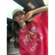 Rose Red Rabbit Short-sleeved T-shirt Women's Summer 2024 New Design Sense Niche Unique Chic Clothes for Small People