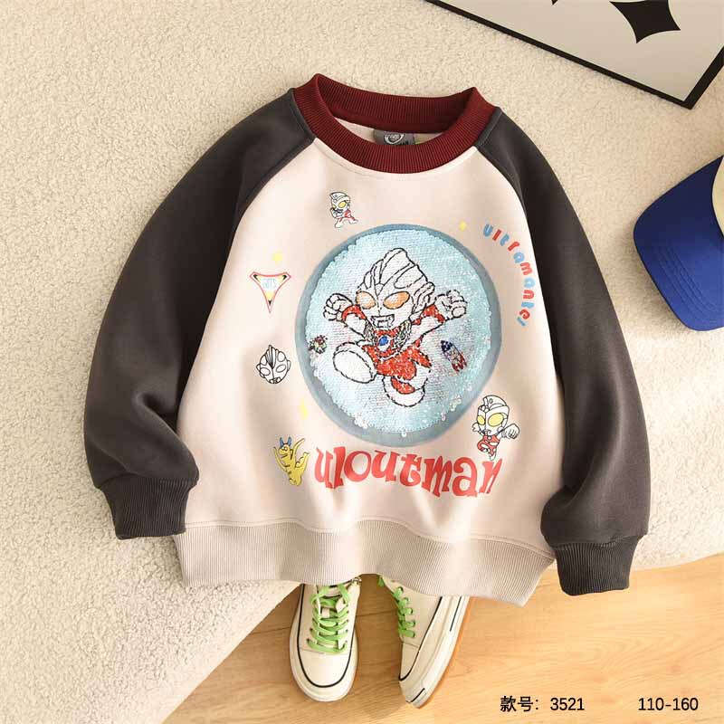 Special offer 2026 autumn new face-changing cartoon casual sports Korean style sweatshirt for older children for spring and autumn