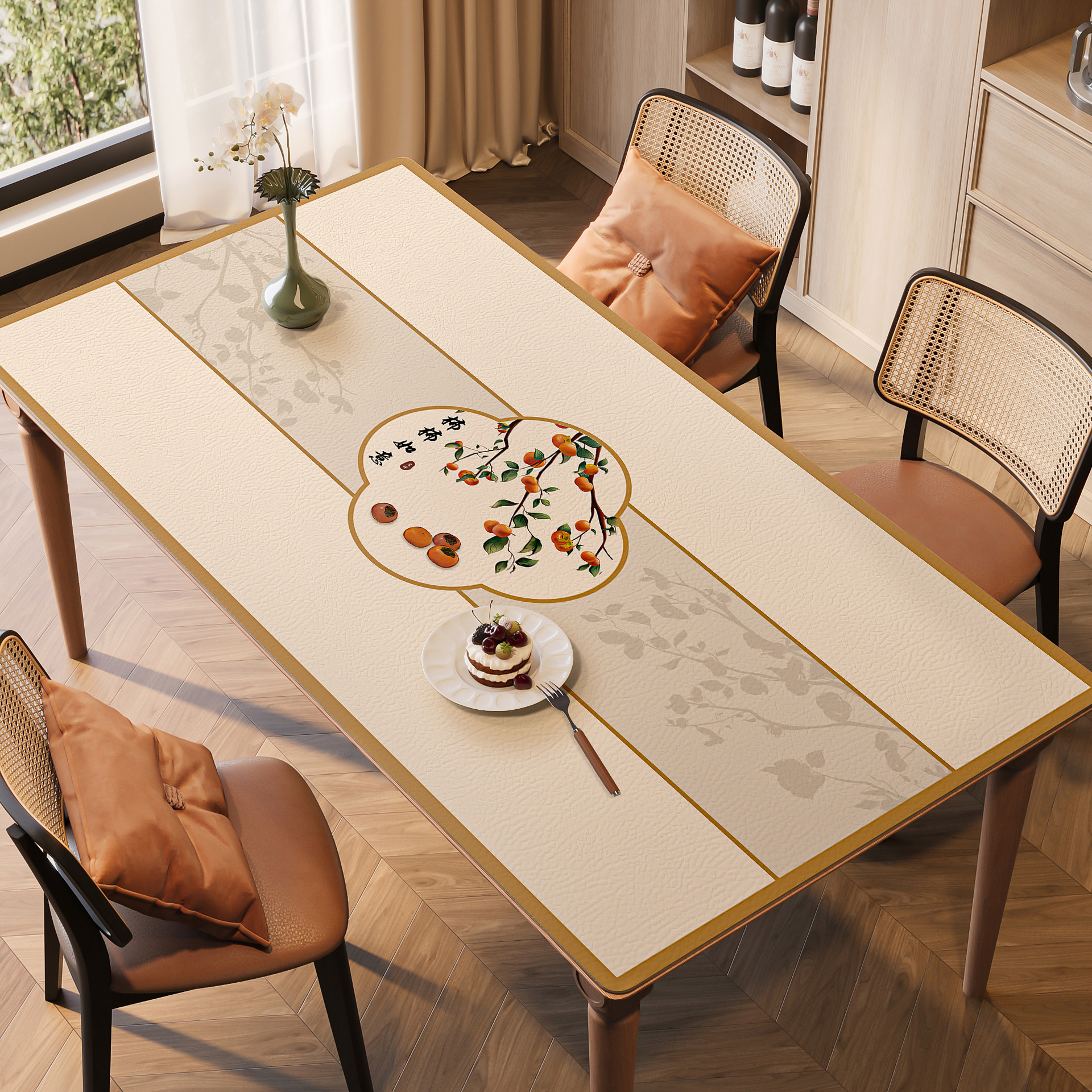 Alta sensación de toallas de mesa de estilo medieval almohadilla de mesa impermeable a prueba de agua a prueba de aceite a prueba de quemaduras sin lavado almohadilla de mesa de té retro almohadilla de protección de escritorio