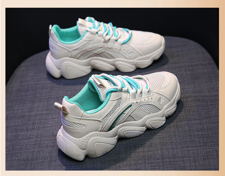INS Korean Version Mesh Low Top Dad Shoes 2023 Autumn New Breathable Student Sports Increase Leisure_voghion.com