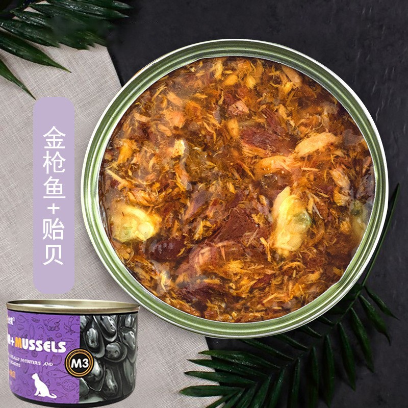 170g enlatado Miaoshuang gatos, bocadillos para gatos, alimentos húmedos para gatos adultos, gatos enlatados, bocadillos para gatos, mejillas para aumentar el peso.