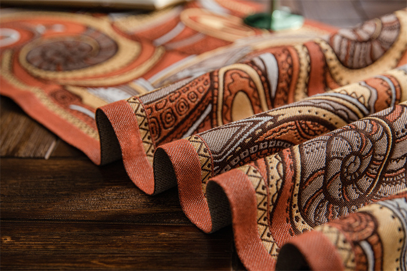 American Retro Jacquard Table Runner With Tassels Ethnic Style_voghion.com