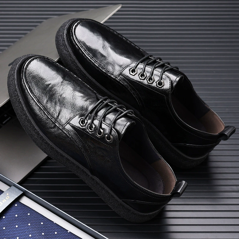 Кожаная обувь мужская бизнес-одежда осень дикая дышащая повседневная обувь мужская кожаная обувь мягкая подошва свадебная обувь жениха в английском стиле