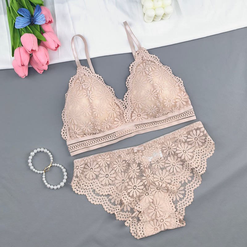 Bra de encaje envuelto en el pecho, ropa interior de mujer profunda, V-clapback bra, bra sin anillo de acero, cinturón transpirable, chaleco de pecho