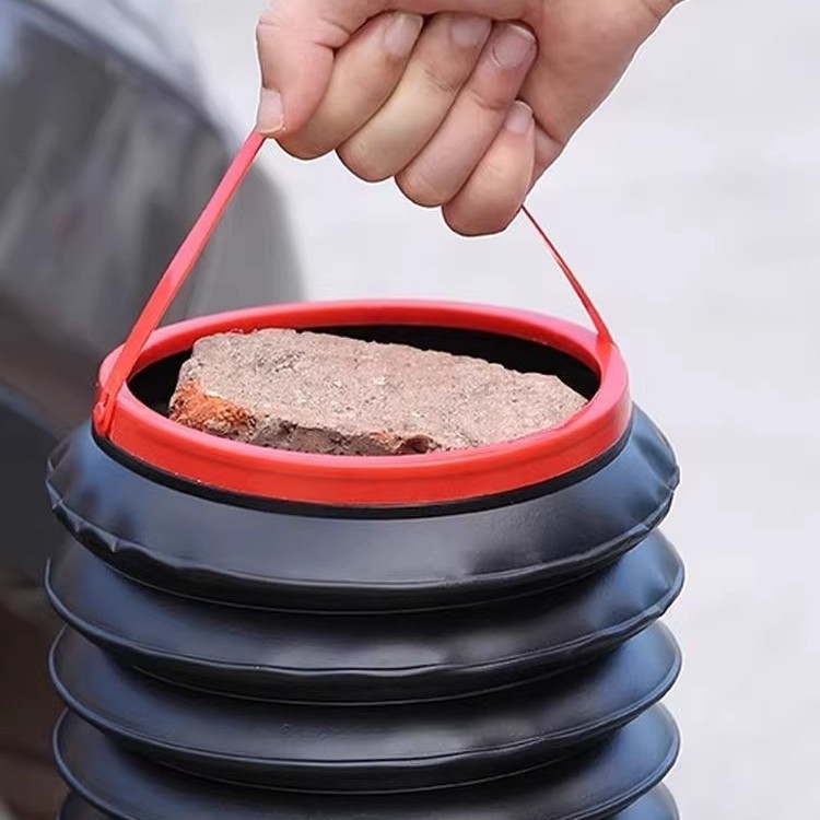 차량용 접이식 쓰레기통 4L 손잡이 다용도 수납통