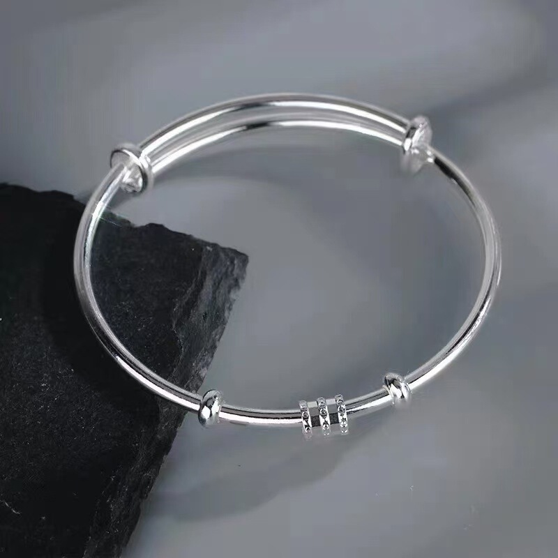 Douyin ライブ韓国風ファッションスモールウエストブレスレット女性用シルバーメッキプッシュプルブレスレットシンプルなインターネットセレブトレンディな女性多用途フォレストスタイル|undefined